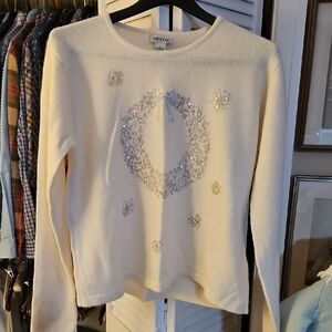 Beautifully embellished holiday sweater